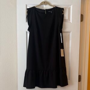 Maggy London Black Sleeveless Ruffle-Hem Mini Dress